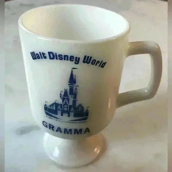 Other - Vintage Walt Disney World collectible milk glass souvenir mug “gramma”